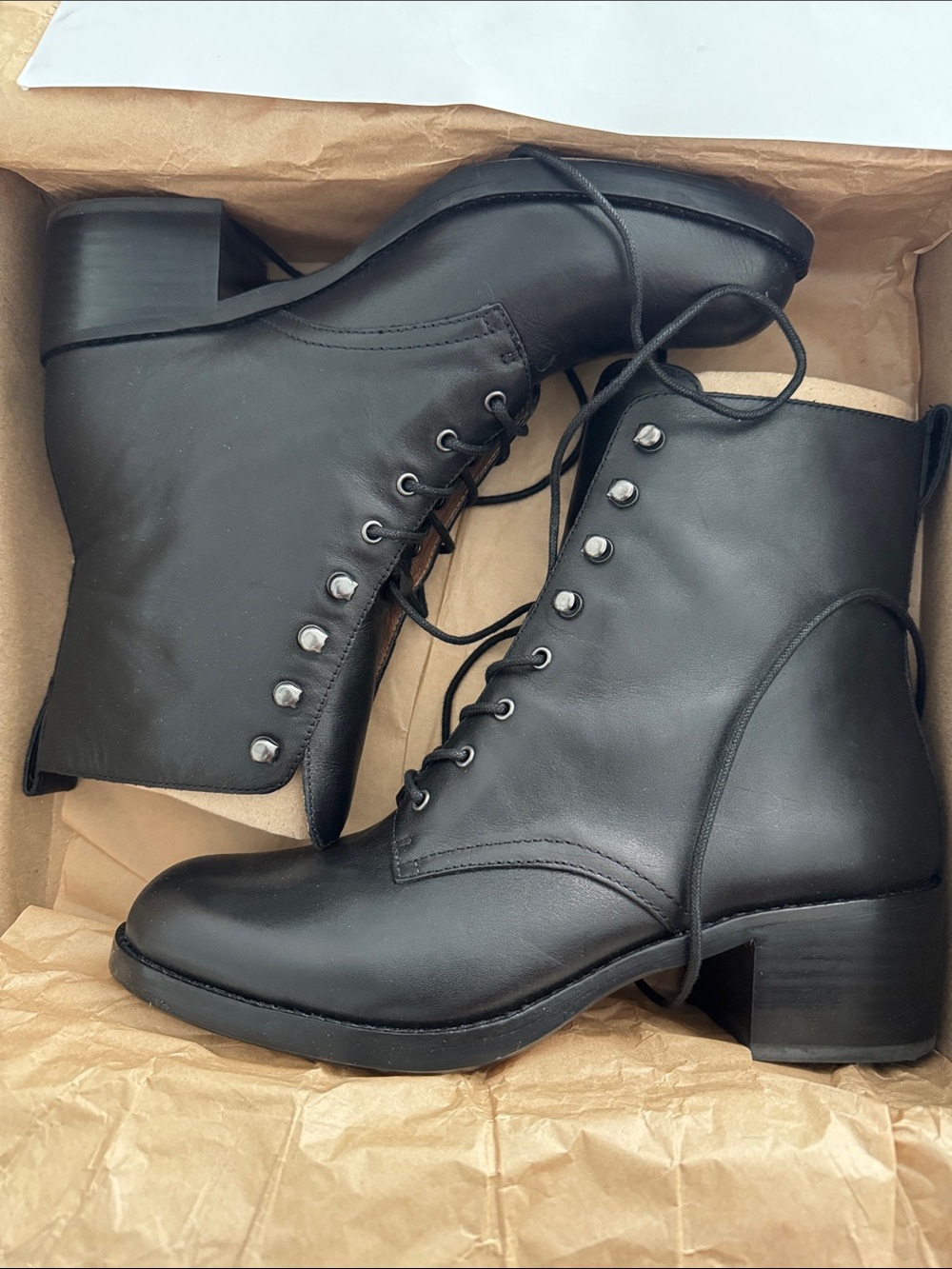 Madewell Classic Black Lace-Up Women's Ankle Boots